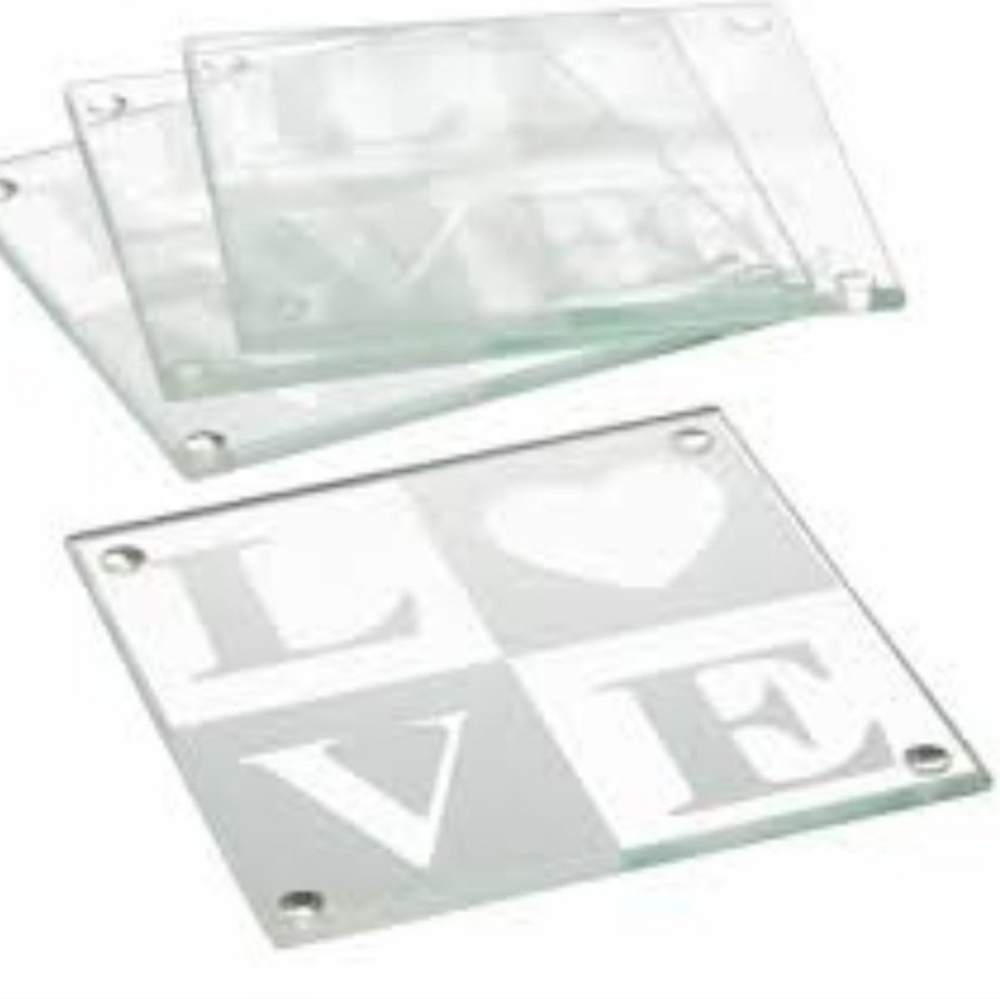 Kate Aspen Set of 4 Packaged LOVE Coasters
